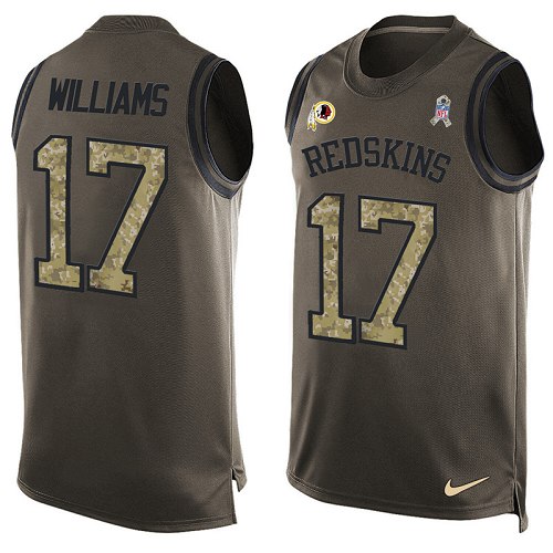 Men's Limited Doug Williams Nike Jersey Green - #17 Salute to Service Tank Top NFL Washington Redskins